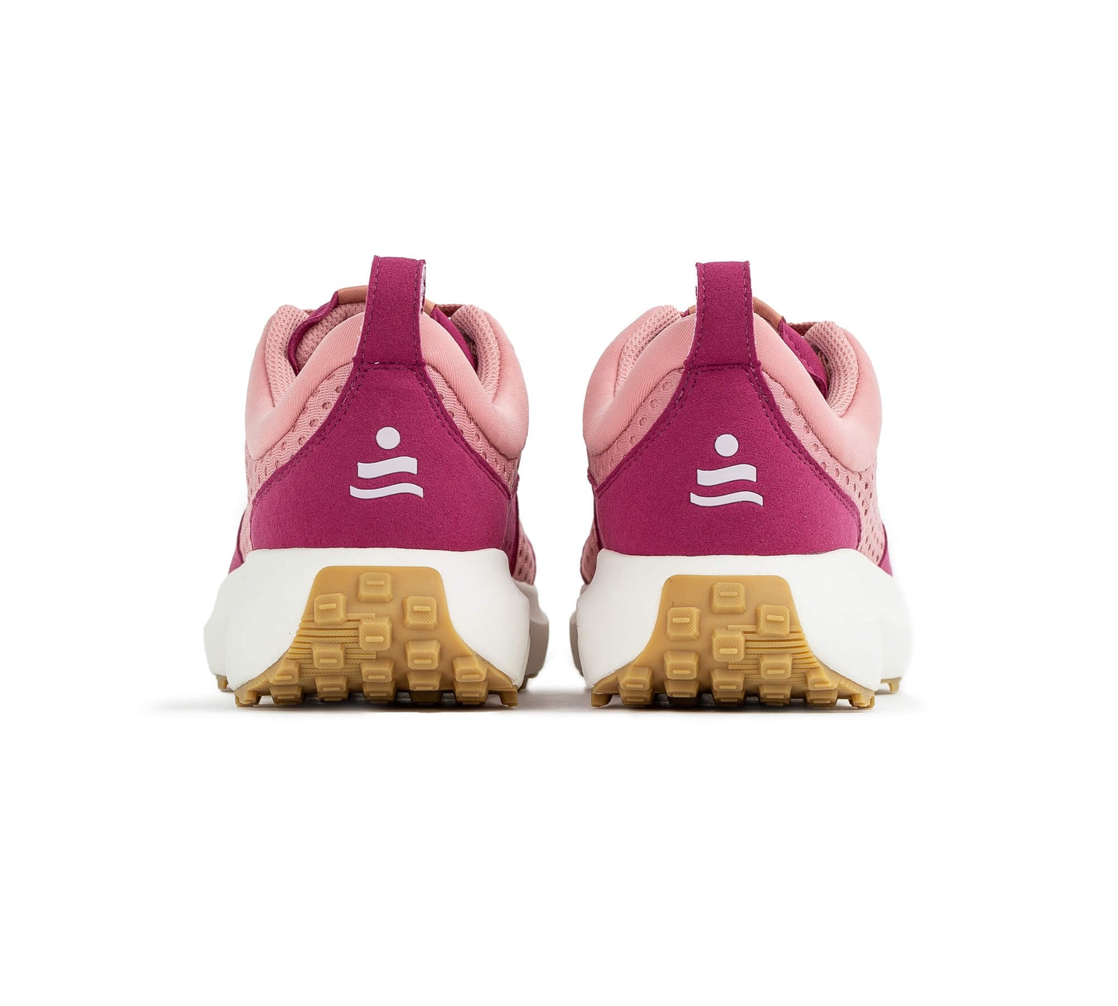 Back view of a pair of the Everywhere Hilma Running shoe in Rose Tan