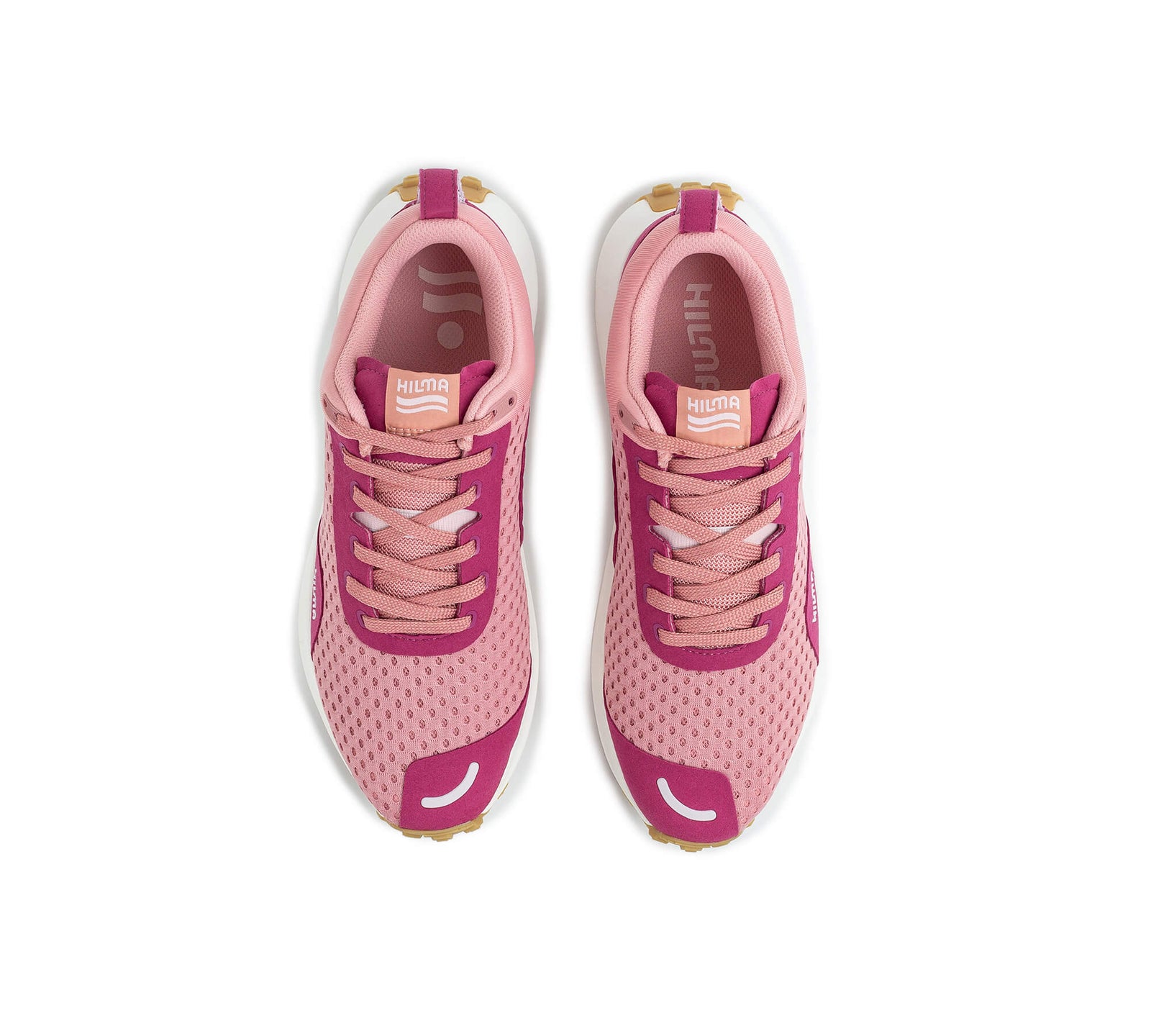 Top down view of a pair of the Everywhere Hilma Running shoe in Rose Tan