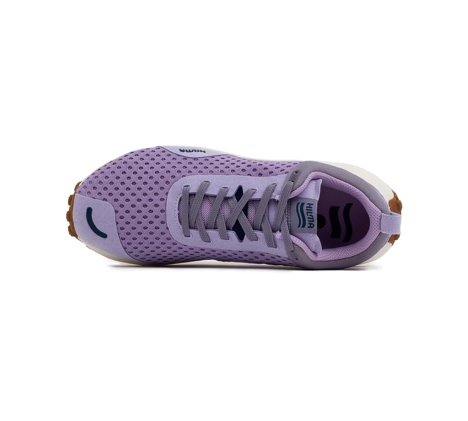 Top down view of right Everywhere Hilma Running shoe in Purple Rose