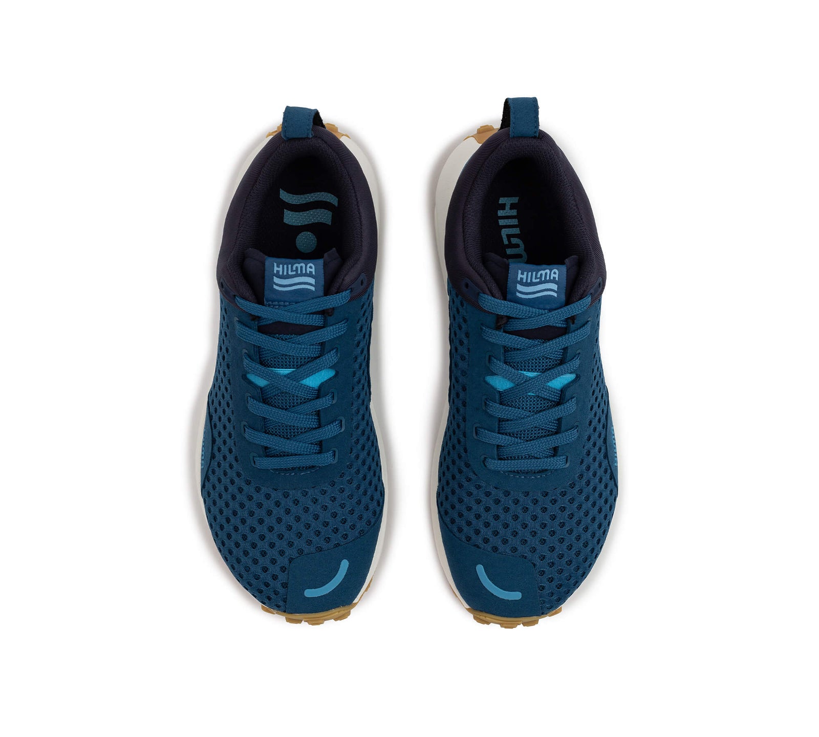 Top down view of a pair of the Everywhere Hilma Running shoe in Stellar Blue